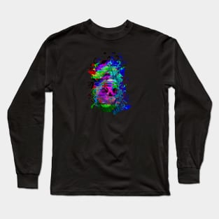 Glitch Skull Long Sleeve T-Shirt